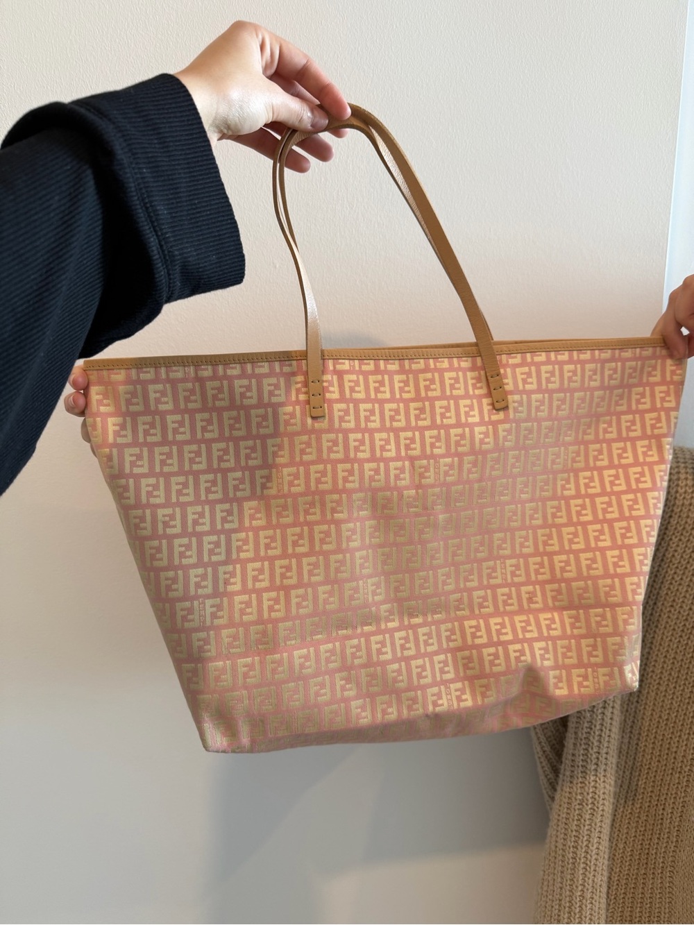 Fendi Pink Zucca Roll Bag